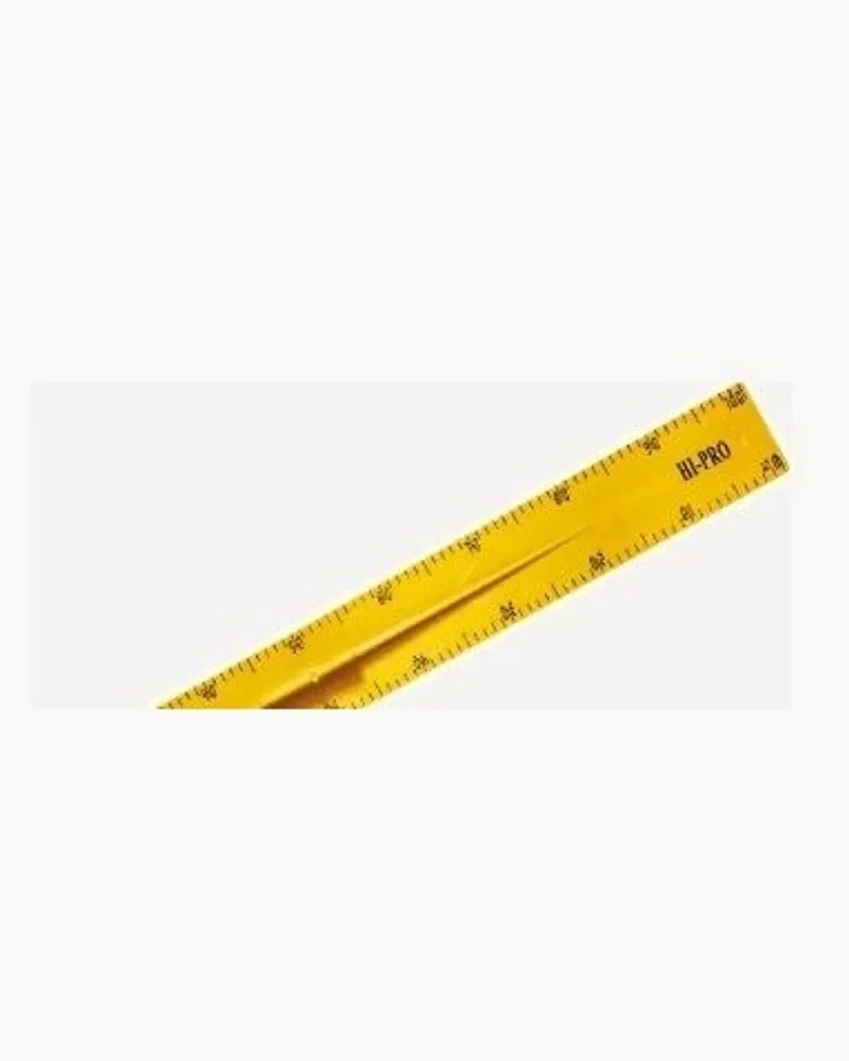 An imported HI-PRO yellow ruler with fine graduations